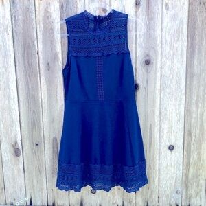 Francesca's Cerulean Blue Lace Crochet Sleeveless Midi Dress Large